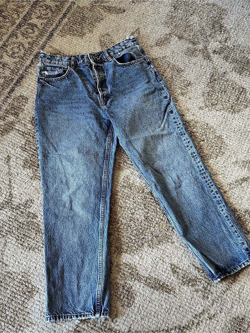 Zara Z1975 High Rise Mom Fit Jeans Blue Size US 8
